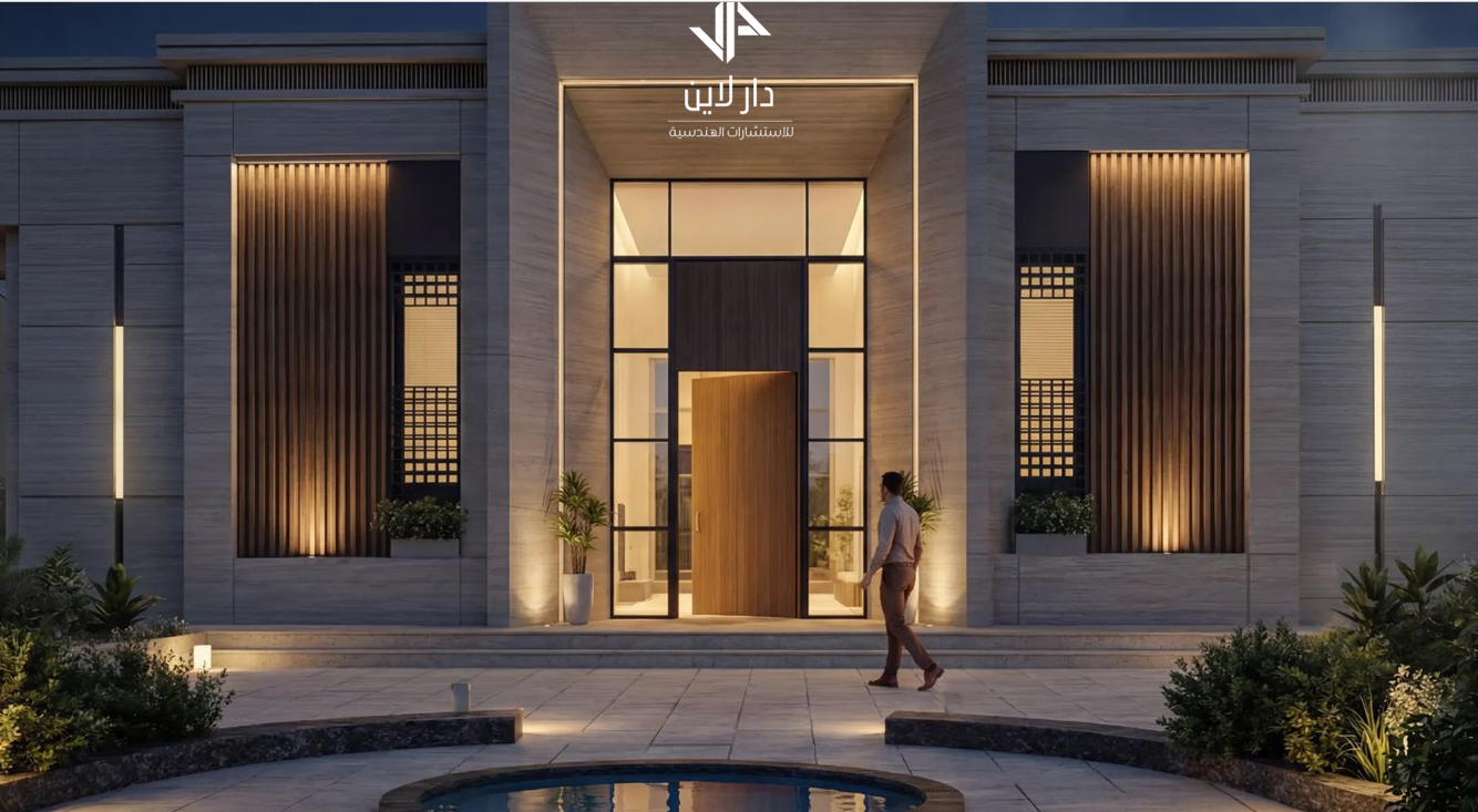 Villa Entrance — Evening Lighting